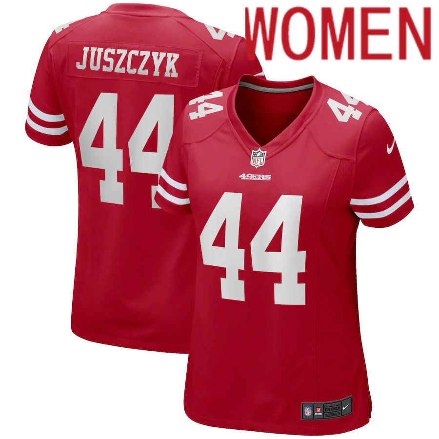 Women San Francisco 49ers #44 Kyle Juszczyk Nike Red Game NFL Jersey->women nfl jersey->Women Jersey